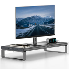 Aluminum Alloy Wireless Charging Dock & Monitor Riser Stand