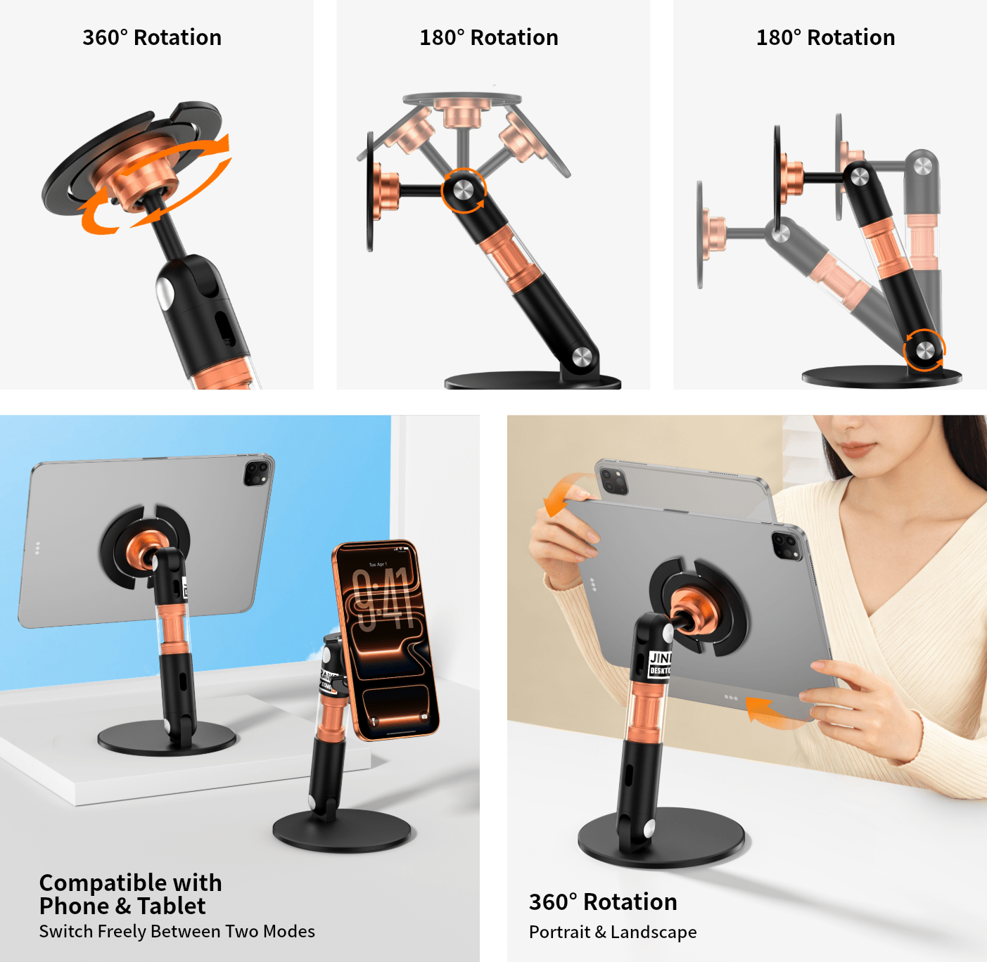 JINRAIKO Universal Desktop Stand for iPad & PhoneJINRAIKO